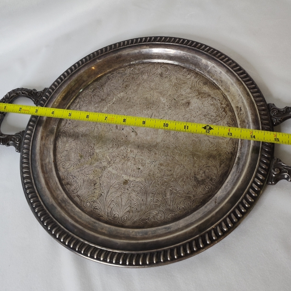 Post-1940 Sheridan Silver Plate Service Platter - Picture 4 of 4